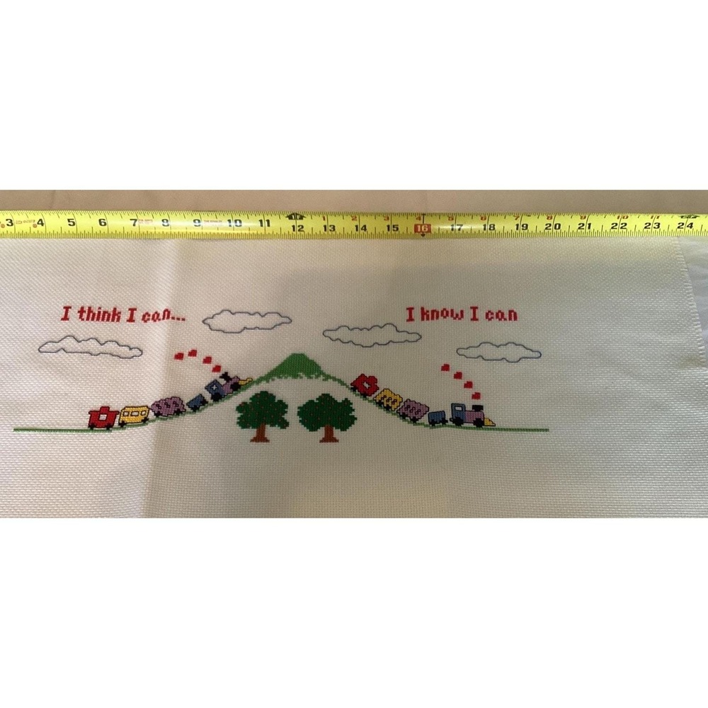 Cross Stitch "I Think I Can" Thomas the Train stitched & ready to‎ frame - Picture 6 of 6